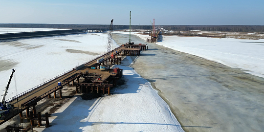 Нацпроектстрой смонтировал временные мосты через реку Шошу на участке ВСМ в Тверской области