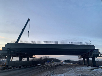 The installation of the overpass superstructure in Ryazan Region has been completed