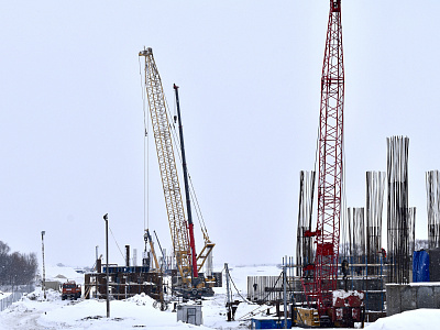 На строительстве моста через Оку в Рязани уложено 10 тысяч кубометров железобетона