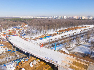 Готовность путепровода трассы СБВ через пути МЦД-2 – 90%