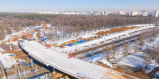 Готовность путепровода трассы СБВ через пути МЦД-2 – 90%