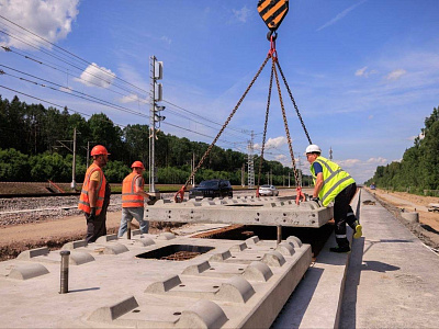 Natsproektstroy Companies Complete Installation of Track Slabs at the Sablino – Tosno Testing Site