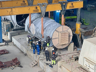 Строители Нацпроектстроя установили первую газовую турбину на Артёмовской ТЭЦ-2 